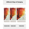thumbnail image 3 of Fall Thanksgiving Swag Valances for Windows, Red Orange Sunrise Forest Autumn Rod Pocket Sheer Valances for Small Windows, Swag Toppers Light Filtering for Kitchen Living Room 2 Panels 28''x36'', 3 of 5