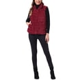 thumbnail image 2 of INSPIRE CHIC Chaleco de piel sintética elegante sin mangas con cremallera para mujeres, chaqueta de piel para uso casual, S rojo, 2 of 6