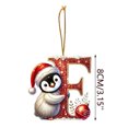 thumbnail image 2 of Linnome 26 Letters Christmas Tree Decoration Pendant Acrylic Alphabet Letter Ornaments Personalized Xmas Tree Hanging Pendants With Santa Hat For Holiday Decor Christmas Gift For Family Friends, 2 of 7