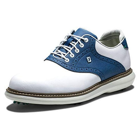 

FootJoy Men s Traditions Golf Shoe White/Navy 9 Wide