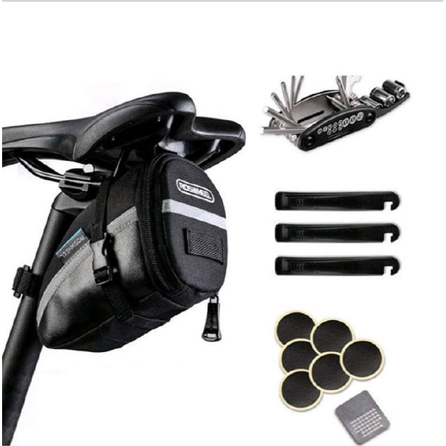 Bicycle Rear Seat simple Kit Waterproof Riding Equipment Accessory Kit Bicycle Maintenance PortableTool Set Pack with reflective strips