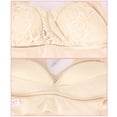 thumbnail image 4 of Plus Size Women Front Cross Sexy Lace Seamless Thin Cup Bra Ice Silk Smoothing Push Up Full Cup Comfort Bralette, 4 of 6