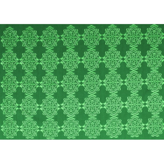 Ahgly Company Indoor Rectangle Abstract Green Contemporary Area Rugs, 4' x 6'