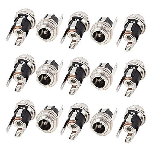 20 sets White Copper 3A 5.5mm X 2.1mm DC Socket Power Charger Plug Panel Mount 