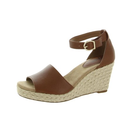 

Style & Co. Womens Seleeney Faux Leather Open Toe Wedge Sandals