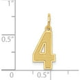 thumbnail image 5 of 14K Yellow Gold Medium Satin Number 4 Charm (16.13 X 8.2) Made In United States lsm04, 5 of 6