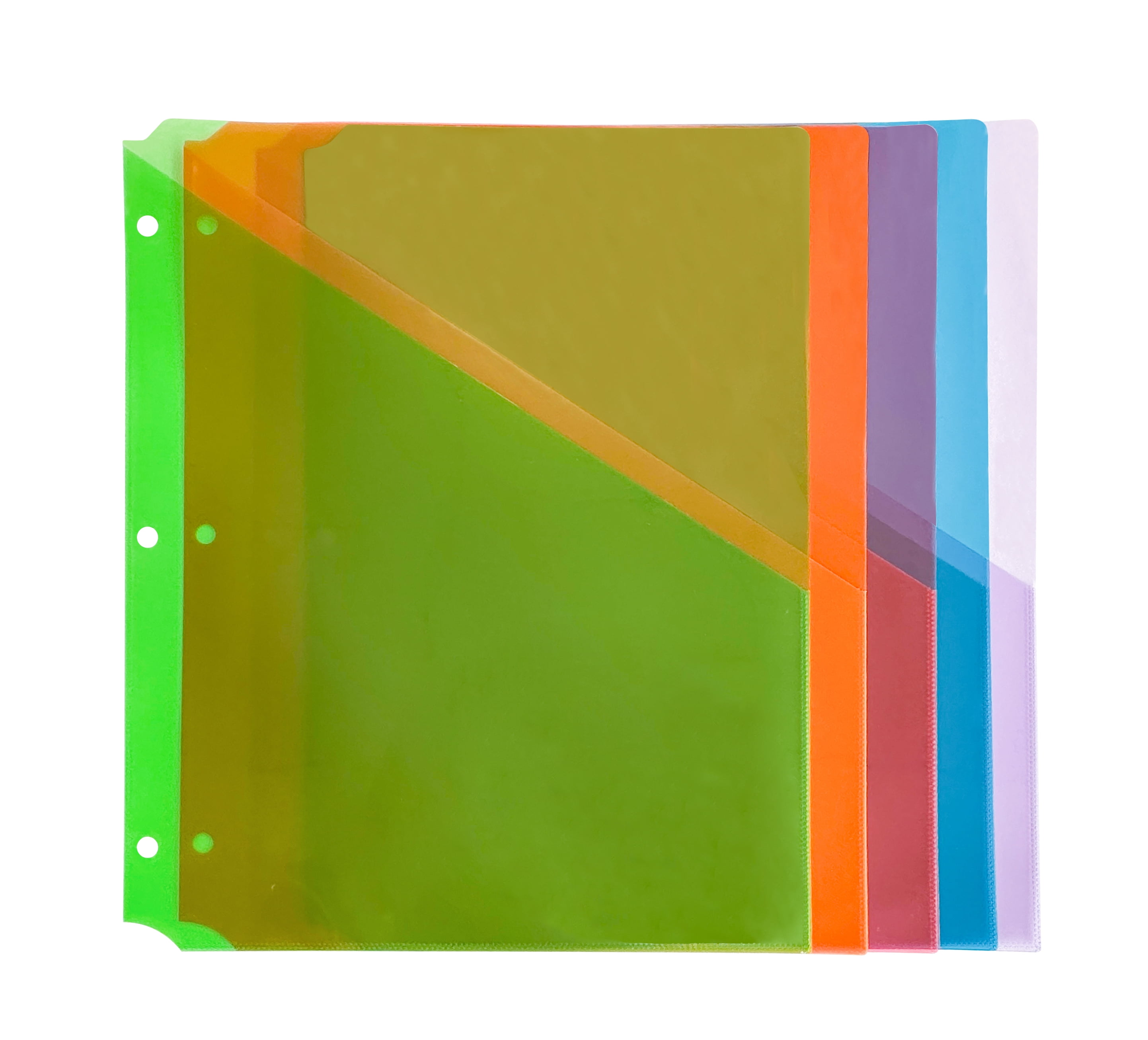 Pen+Gear Binder Pockets, Multicolor, 5 Pack