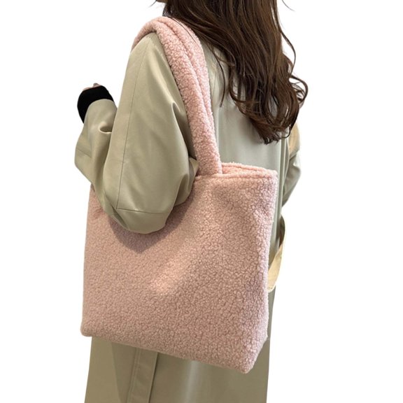MDUKONU Women Plush Shoulder Bag Large Tote Handbag Purse Shopping Dating Bag