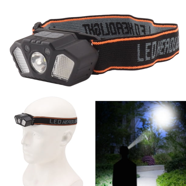 Linterna Frontal LED, Lámpara De Ahorro De Energía De Alto Brillo, Linterna Frontal LED De Inducción Con Cuentas, Luz Blanca Y Roja, Detección De Movimiento Recargable Por USB