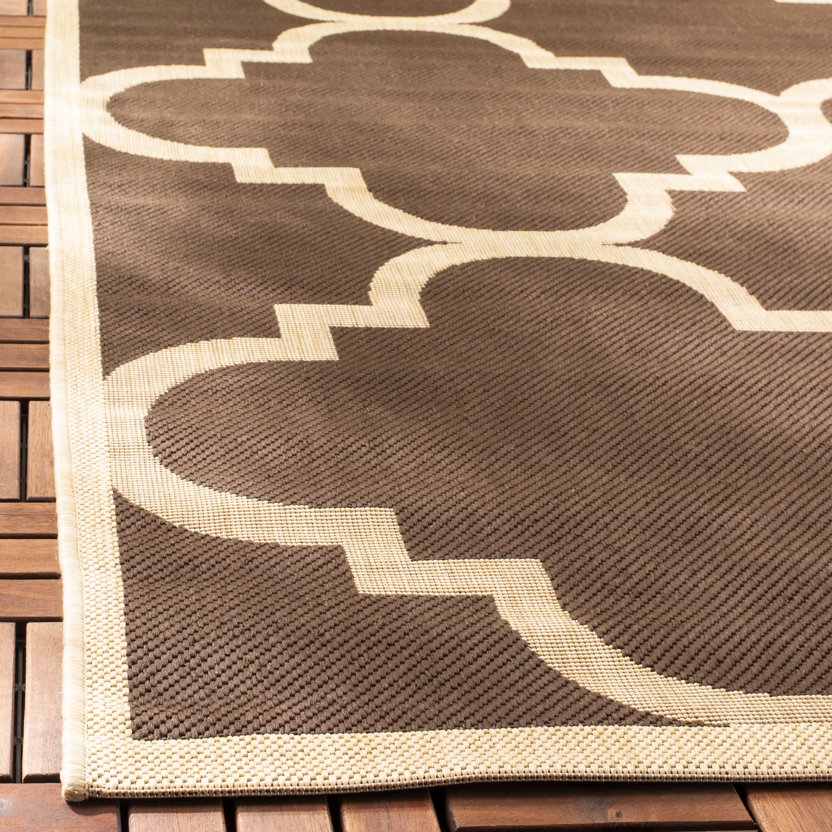 Safavieh Courtyard Becky Geometric Indoor/Outdoor Area Rug, Dark Brown, 8' x 11'