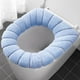 thumbnail image 5 of Asiento De Tocador Cojín para asiento de inodoro de color liso, suave, elástico y lavable, para asientos redondos o alargados estándar (azul, 1 pieza). Rkxzt, 5 of 5