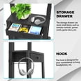 thumbnail image 3 of Hellsehen Rolling TV Stand with Fabric Drawers for 32-75 inch Flat Curved Screens up to 220lbs Adjustable Height Black, 3 of 7