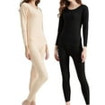 thumbnail image 3 of ibiyuan Women'S Thermal Underwear Women's Thermal Underwear 2 Piece Set Breathable Women's Winter Thermal Underwear Ski Underwear Women's Winter Thermal Base Layer,Beige, 3 of 6