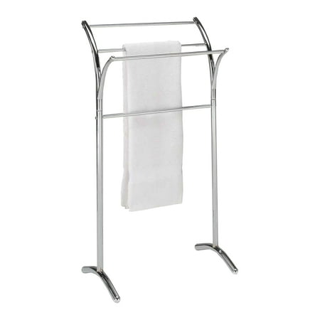 Heated Freestanding Towel Rack Ioke Chrome Metal Transitional Free Standing Kitchen & Bathroom Towel & Quilt Stand Organizer Rack (3 Bars) ()