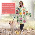thumbnail image 4 of Wearable Oversized Blanket,Pioneer Flower Floral Print Pattern Wearable Blanket Hoodie for Adults,Cozy Hooded Blankets with Super Pockets,Super Warm Fuzzy Pullover for Women & Men, 4 of 6