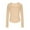 Beige, variant on LEBONYARD Women's Round Neck Fashion TopsSoft Casual Solid Color Long Sleeve Blouse