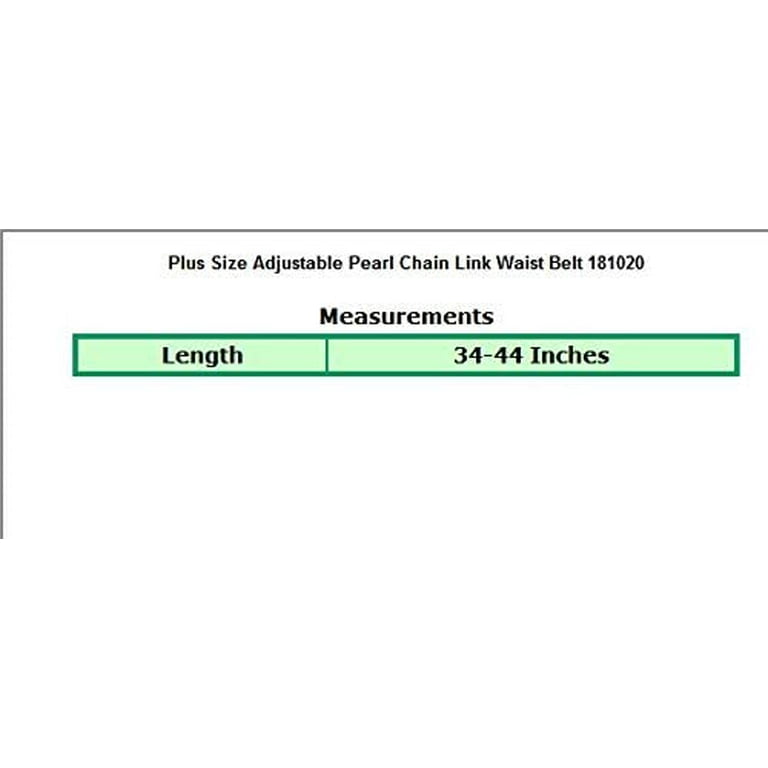 eVogues Plus Size Faux Pearl Gold Chain Link Adjustable Waist Belt