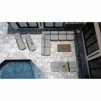 Outsy 0ASUN-10SET Extra Deep Seating Outdoor Set, Gray - 10 Piece