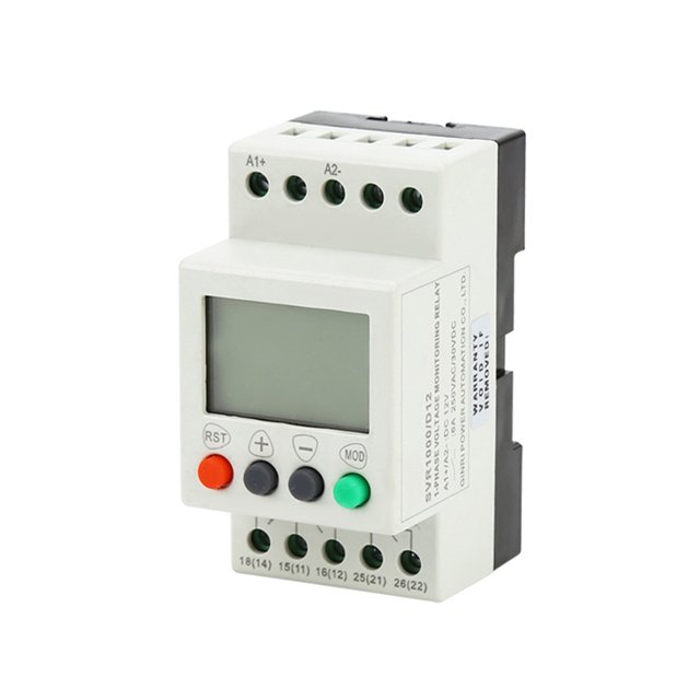 Kenally Protector de bajo voltaje monofásico AC DC bomba de ventilador de aire acondicionado relé de protección ajustable para riel de guía de 35mm Herramientas eléctricas SVR1000/AD48 Kenally TO007993-01