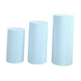 thumbnail image 5 of HOMYL 3Pcs Cylinder Pedestal Covers Backgrounds for Wedding Graduation Anniversary light blue, 5 of 8