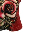 thumbnail image 5 of Womens Shirts and Blouses,Women Tank Tops Summer Casual Ribbed Sleeveless Basic 3D Rose Print Cami Top Slim Henley Lace V Neck Blouses, 5 of 6