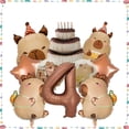 thumbnail image 6 of Caramel Color Number 9 Cartoon Animation Kapibala Theme Birthday Party Aluminum Film Balloon Decoration Party, 6 of 11