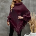 thumbnail image 2 of Aoochasliy Winter Scarfs Christmas Clothes Women's Trendy Warm Shawl Solid Color Cloak Large Knitting Loose Coat, 2 of 7