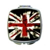 United Kingdom Great Britian British UK Flag Art Print Design - Square Shaped Compact Travel Pocket Size Beauty Mirror