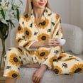 thumbnail image 6 of Uemuo Sunflowers And Bee Pattern Womens Pajama Sets,PJ Set for Women,Pajamas for Women Logo,Long Sleeve Pajama Set for Women,Soft Long Sleeve Top With Pants-, 6 of 9