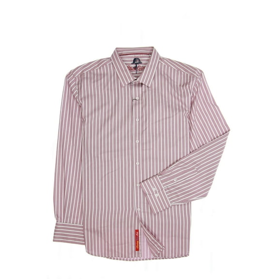 Robert Graham 'Puddle Dock' Men's Striped Button Down Shirt Sport (Small, Burgundy)