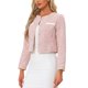 thumbnail image 4 of CHAQUETA DE TWEED CON CUELLO REDONDO Y CIERRE DE BOTONES PARA MUJERES INSPIRADAS EN CHIC, MANGA LARGA, TALLA XL, ROJO Y BLANCO, 4 of 6