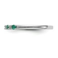 thumbnail image 3 of 14K White Gold Ring Band Wedding Emerald Round Green Diamond, 3 of 7