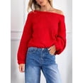 thumbnail image 6 of Knitted Cardigan Sweater Autumn Winter Long Sleeve Solid Lace Up Top Knitwear Female Outerwear Jacket Red XL, 6 of 10
