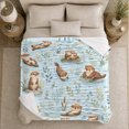 thumbnail image 5 of Whimsical Otter Illustration, Cozy Friendship Quote Scene, Warm Flannel Blanket for Living Room and Reading Nook, Art Lovers Friendship Gift, Artistic Home Decor, 5 of 9