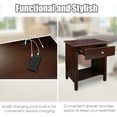 thumbnail image 3 of Casual Home 27"H;Wooden Nightstand with USB ports and One Drawer;Warm Brown, 3 of 17