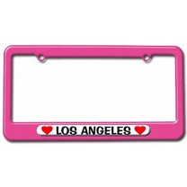 Los Angeles Love with Hearts License Plate Tag Frame, Multiple Colors