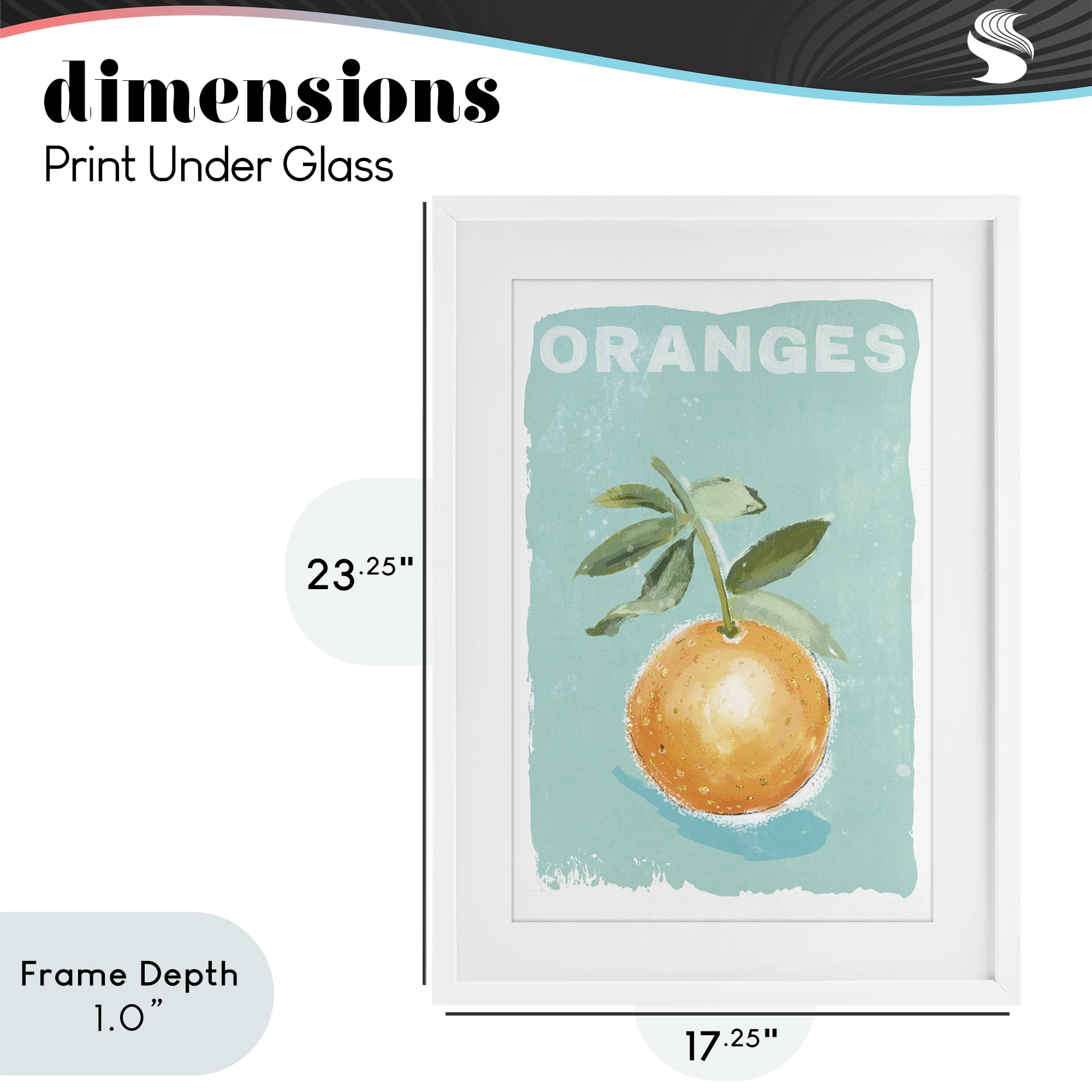 Stupell Industries Orange Twist Motif White Framed Print Under Glass, design by Chad Barrett