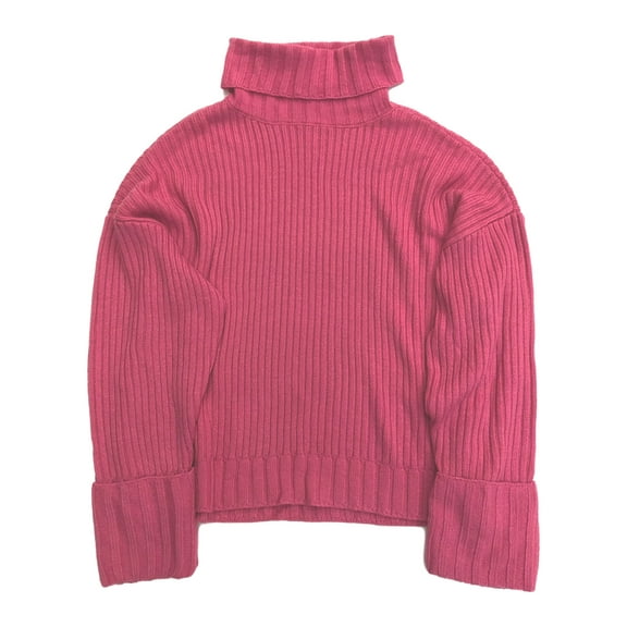 Nine West Womens Pink Cable Knit Turtle Neck Pull-Over Sweater XX-Large