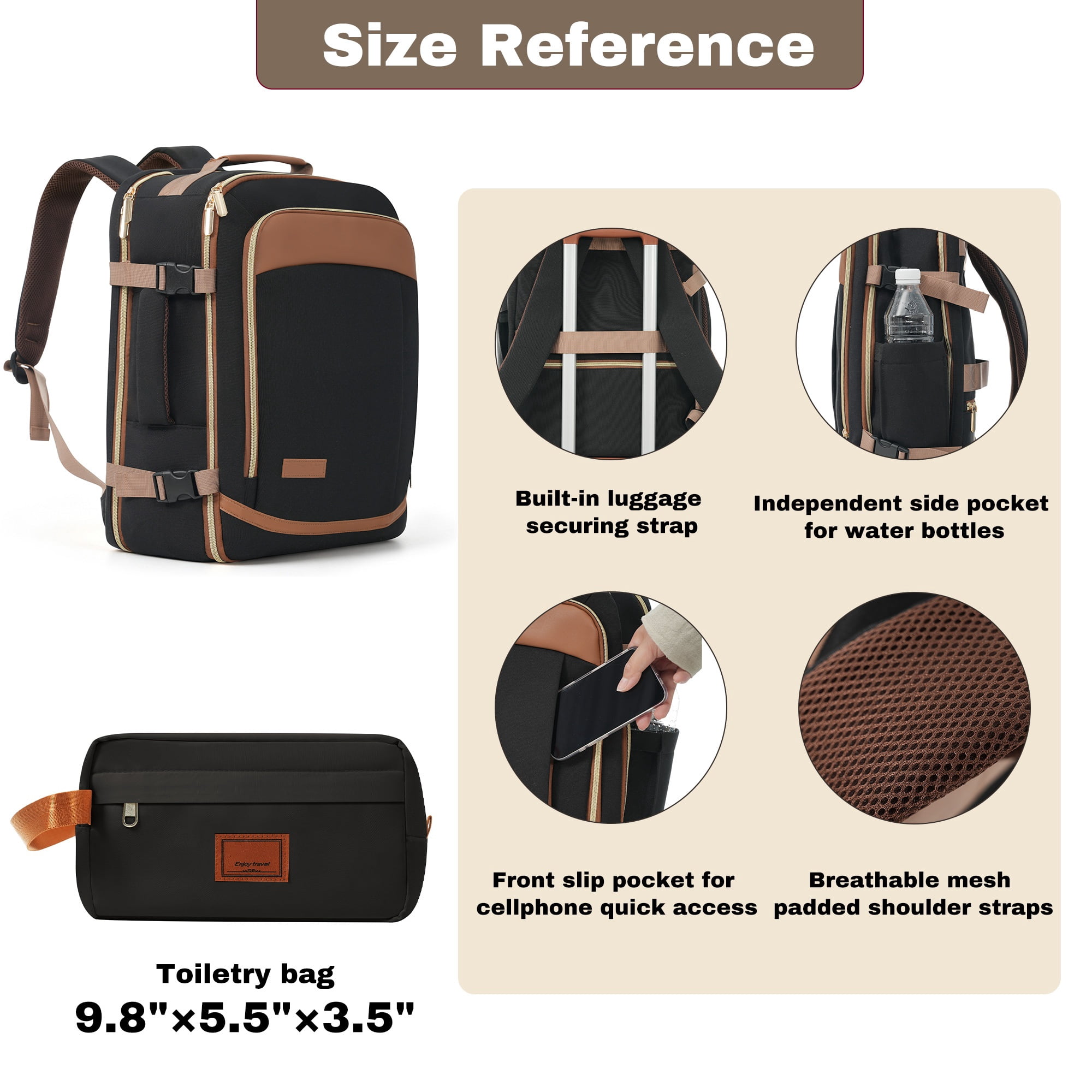 3-Piece ABS Travel Luggage Set with TSA Lock, 28" Checked Suitcase + Duffel Bag + Toiletry Bag, 360° Wheels, Wet-Dry Toiletry Organizer for Family Travel