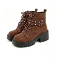 thumbnail image 6 of WAVSUF Women's Combat Ankle Boots Soft Sole Wide Width Lace Up Fall Warm Platform Boots Brown 7.5, 6 of 8