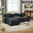 thumbnail image 2 of 104" Sectional Couch Modular Sectional Sofa, Modern L Shaped Couch with 3 Pillows, Deep Seat Boneless Couches for Living Room, Comfy Cloud Couches for Bedroom Apartment, No Assembly, Charcoal, 2 of 11