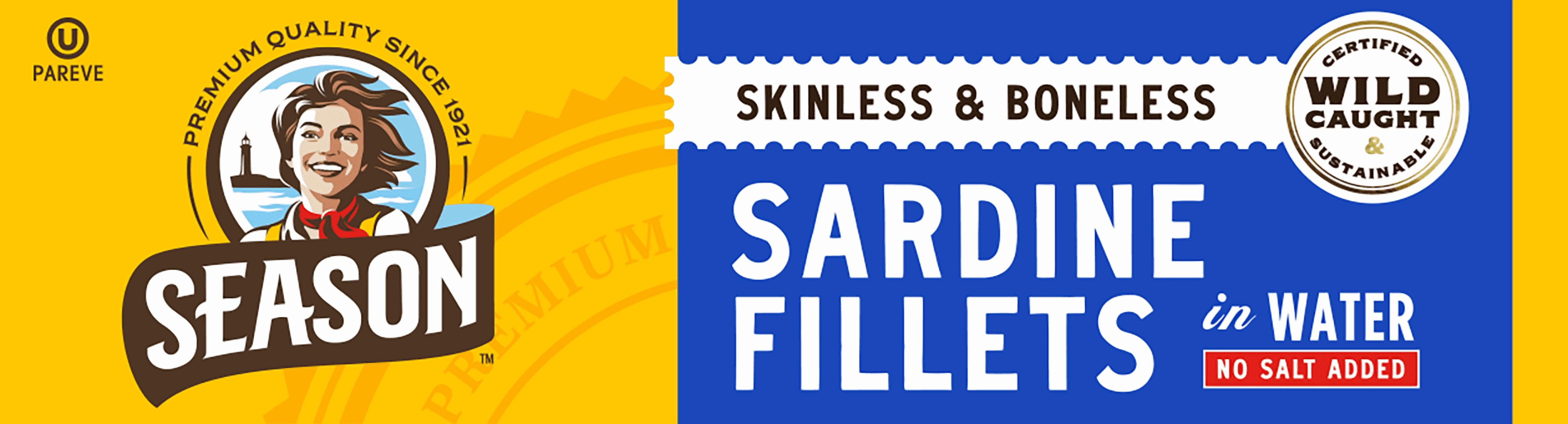 (12 pack) Season Sardines in Water, 4.25 oz Can
