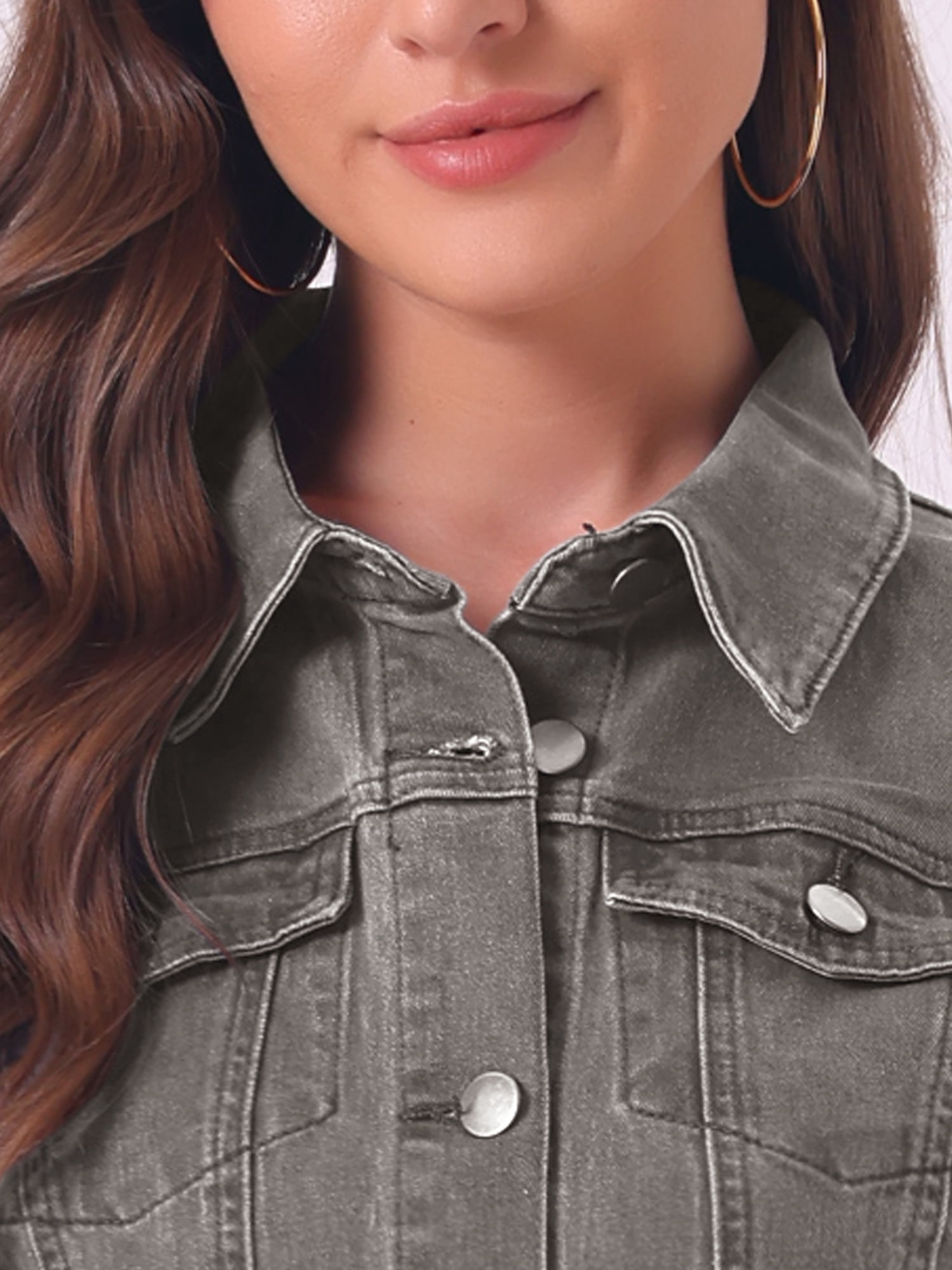 DARING DIVA Button Down Casual Collared Short Sleeve Denim Shirt Dress XS Blue M Grey