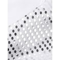 thumbnail image 6 of YEAHDOR Kids Boys Sparkly Sequins Lapel Collar Shirt Long Sleeve Tops for Jazz Latin Dance Performance White 8-10, 6 of 7