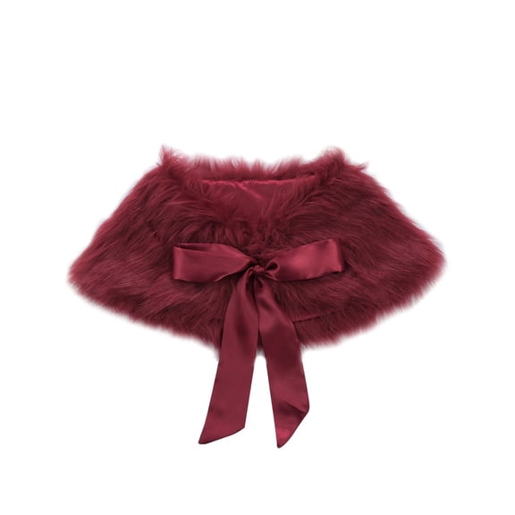 CHICTRY Little Girls Faux Fur Cloak Cape Shrug for Wedding Birthday Princess Party Dress