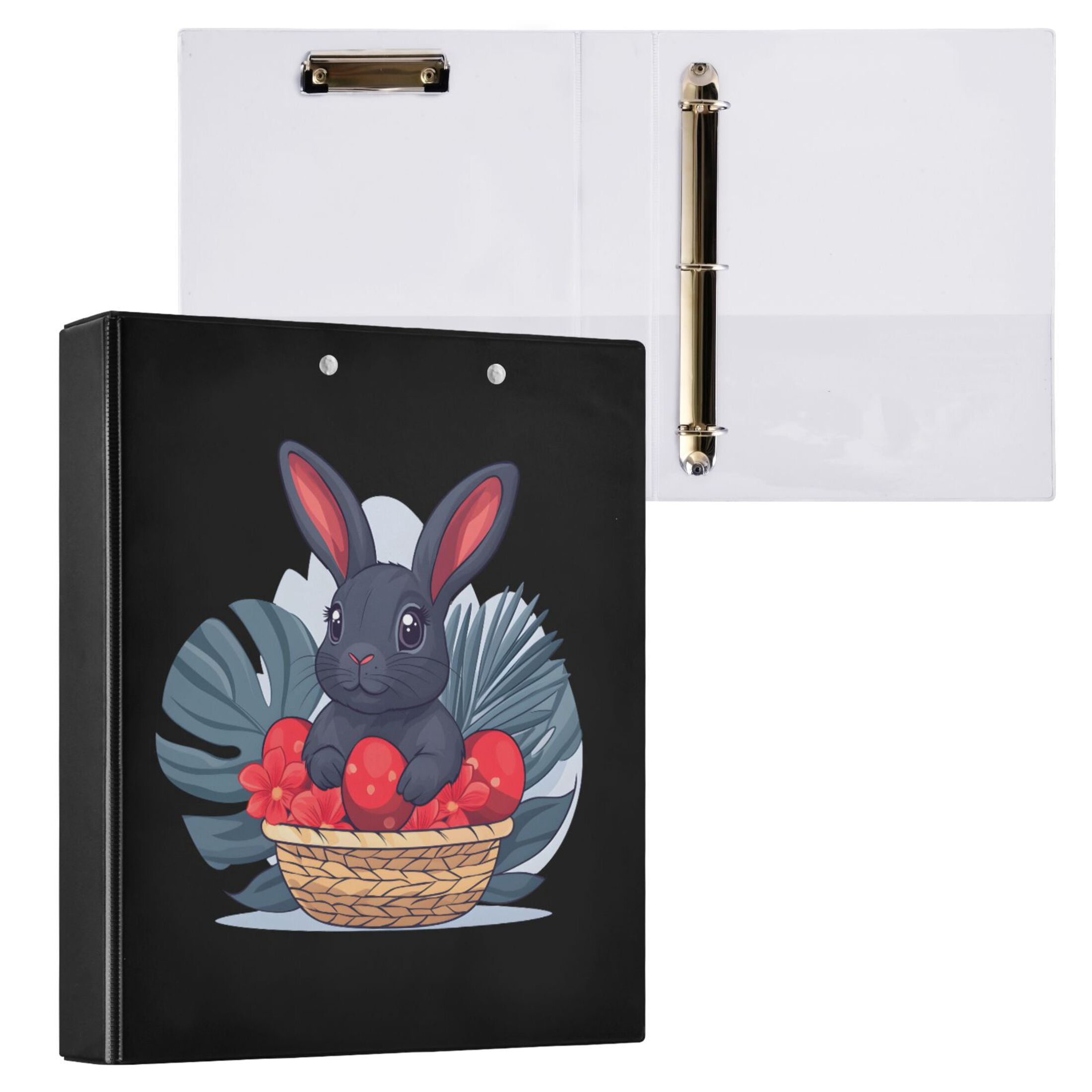 joogoo Rabbit-a5 Hardcover 3 Ring Binder 1.5" Round Rings Interior Pockets Binders Organizer 2 Pack