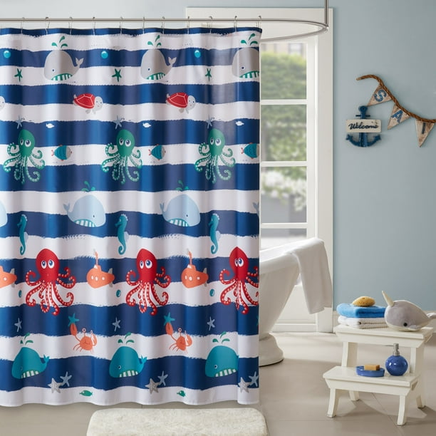 Home Essence Kids Walter The Whale Printed Shower Curtain Com Home Essence Kids Walter The Whale, Whale Shower Curtain