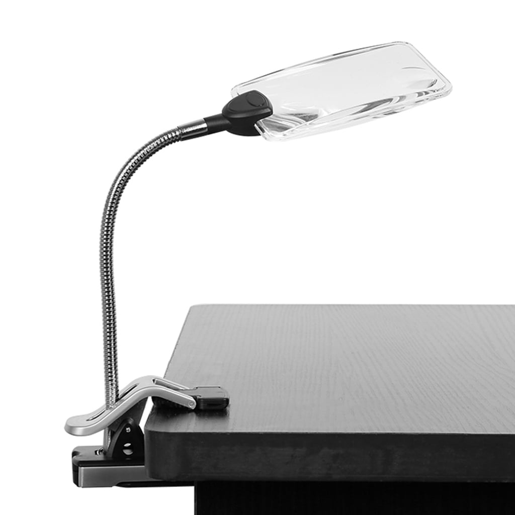 HGYCPP LED Magnifying Glass Desk Lamp for Close Work Bright Lighted Magnifier W/Clamp