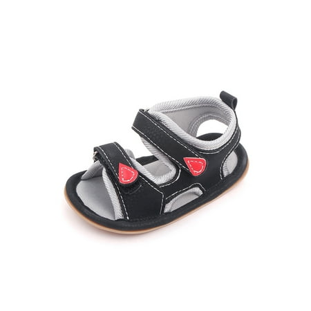 

Ritualay Infant Flat Sandal Summer Sandals Beach Crib Shoes Non-Slip Comfort First Walkers Walking Soft Sole Gray 18-24 months