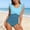 Blue, variant on Laipiong Girls Swimsuits One Piece Summmer Stylish Ruffled Sleeveless Color Block Skirt Back Bathing Suits Hawaiian Beach Vacation Swimwear